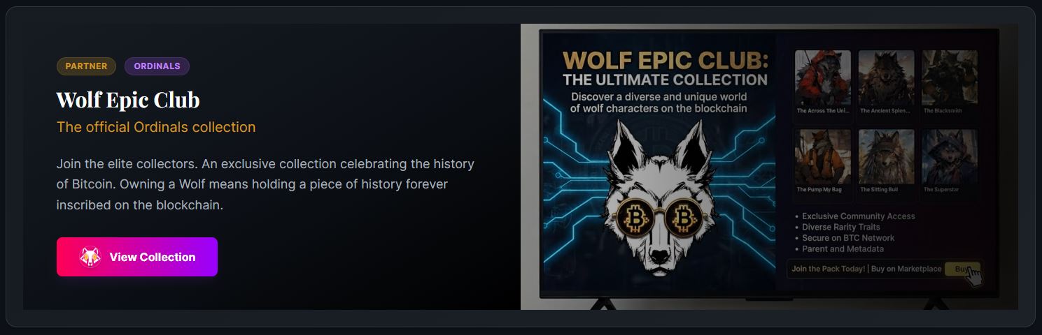 wecsats rare sats wolf epic club ordinals